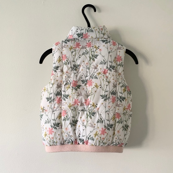 Zara Toddler Floral Puffer Vest Sz 2/3 - Picture 2 of 6